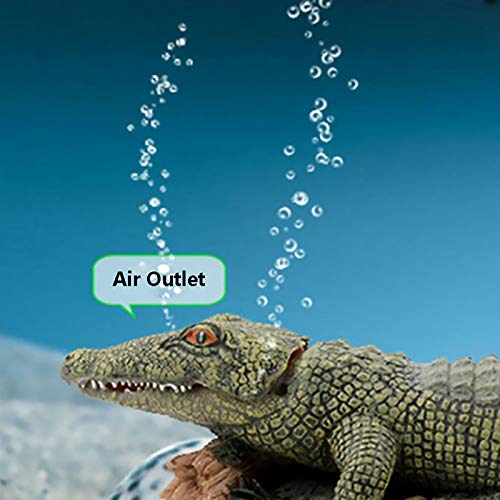 YzDnF Luchtstenen  Bubble Diffuser Aquarium Crocodile beluchter decoraties ornament zuurstof blaas hars crafts voor Aquarium-decor (Kleur: Painted, Grootte: 24,5x11,5x6,5cm) - Afbeelding 4