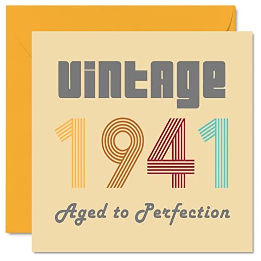 Tarjetas cumpleaños 81 hombres mujeres, vintage 1941 envejecido a perfección, 81 tarjetas cumpleaños divertidas ella, 145 mm x 145 mm, tarjetas felicitación cumpleaños abuelo, abuela, abuelita, niñera