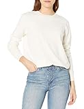 QUALFORT Women's White Sweaters for Women, Crewneck Pullover Knitted Sweaters White Medium