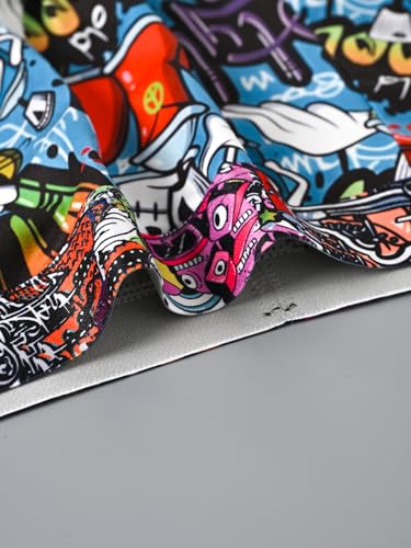 Men's Underwear Popular Graffiti Print Fashion Comfort Mid Waist Boxer Briefs 3PCS3