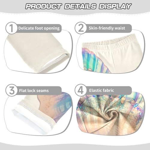Two Seashells Colorful Ocean Girls Casual Leggings for Kids Printed Long Pant Bottoms Stretch and Soft3