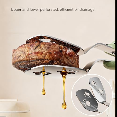 2 Pack Stainless Steel Fish Turner and Tongs Set for Home Cooking and Grilling with Non-Slip Handle Ergonomic Fish Spatula - Image 7