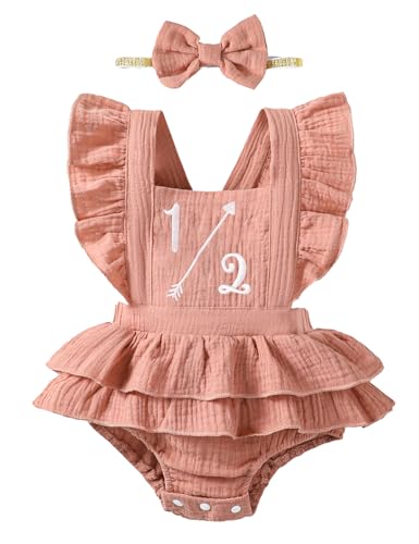 Happidoo Baby Girls Half Birthday Outfit 1/2 Birthday Clothes Romper Half Way to One Birthday Bodysuit (Pink 6-12 Months)