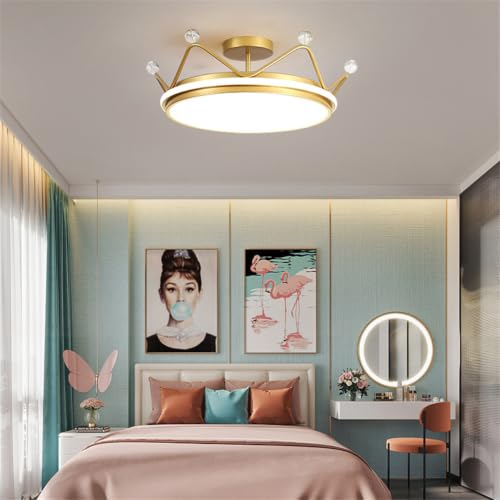 Plafonnier LED moderne chic doré 36W lustre dimmable de salon - 5