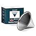 Paperless Stainless Steel Pour Over Coffee Filter – Reusable and Permanent Coffee Cone Dripper for Ovalware, Chemex, Hario and Other Carafes (Stainless Steel)