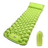 YKDIRECT Camping Isomatte Selbstaufblasend mit Fußpresse, extra Dicke aufblasbare Isomatte, ultraleichte kompakte wasserdichte Luftmatratze für Reisen, Rucksacktourismus, Wandern, Zelt (Grün)
