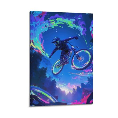 Poster Mountain Bike pour raviver un mur blanc décoration toile 30x45