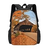 POEZJZW Albany Sac  dos  bandoulire dcontract Motif pont couvert Sac d'cole Sac de sport Sac de voyage pour ordinateur portable