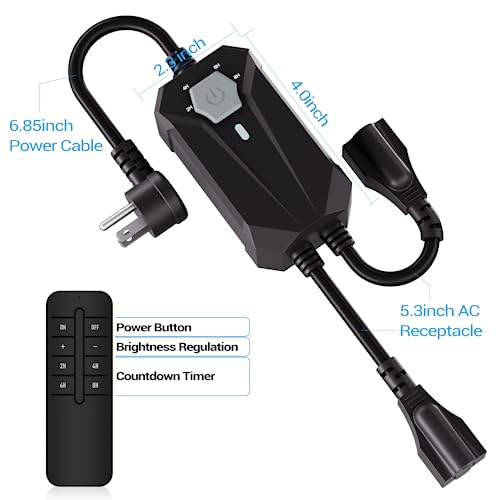 Nearpow TGQ-01 Outdoor Dimmer For String Lights,Nearpow Ip55 Waterproof Dimmer Switch Plug thumb #6