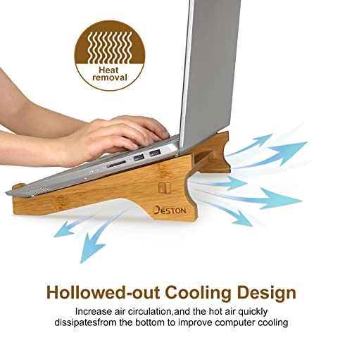 Deston-Laptop-Stand-for-Desk-Ergonomic-Bamboo-Computer-Stand-Detachable-Notebook-Lift-Riser-Ventilated-Holder-Compatible-with-MacBook-Dell-XPS-Samsung-All-10-15-Laptops