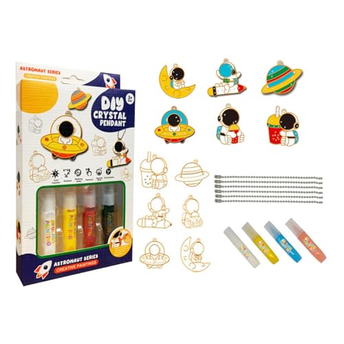 Kunst- und Handwerksset für Kinder, Weihnachtsanhänger-Set, umweltfreundliche kreative Malerei, Fensterdekoration für Kinder, Kunst- und Handwerksset für Winterwände für Kinder ab 3 Jahren,