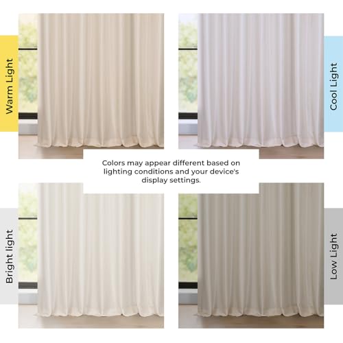 Image of HPD Half Price Drapes Faux Silk Blackout Curtains 108 Inches Long for Bedroom & Living Room Vintage Textured Blackout Curtain (1 Panel), 50W x 108L, Off-white