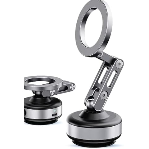 Electric Vacuum Magnetic Suction Phone Mount,New 2024 Car Suction Cup Holder 360° Rotation Portable Magnetic Phone Holder for Glass, Screens, Wall Tiles, Most Surfaces (X94 Silver) Cover