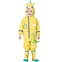 Kids Toddler Boys Girls Rain Suit Waterproof One Piece Coverall S-XL Size 1-6 Years