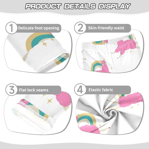 Llama Rainbow Girls Leggings,Workout Leggings for Girls Toddler Athletic Legging Size for 3-10T3