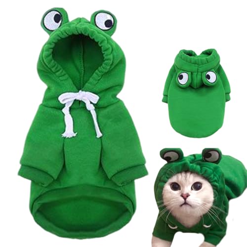 UOPJDD 1 Stück Froschförmiger Kleidung, Lustige Haustierkleidung, Warme Kleidung, Tierverkleidungsvorräte.