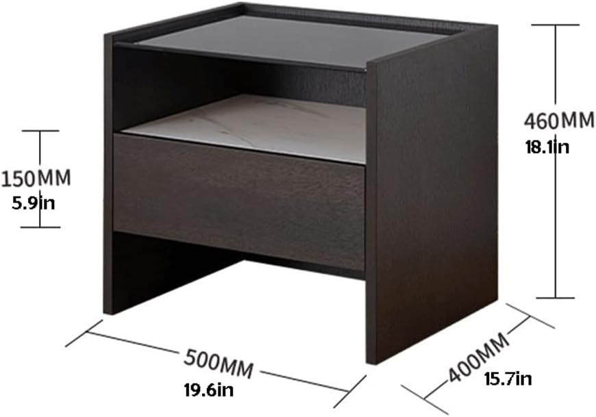 Bedroom Nightstands Bedside Table Modern Light Luxury Bedroom Glass Bedside Drawer Storage Storage Cabinet Suitable for Hotel Living Room Sofa Beside Table for Living Room (Color : A)