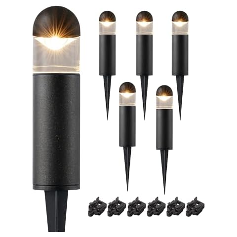 EDISHINE Low Voltage Landscape Lighting, 12V 3W 3000K Warm White, Electric Outdoor Bollard Lights with Connectors, Waterproof LED Pathway Driveway Walkway Lights Wired for Yard Garden Cover