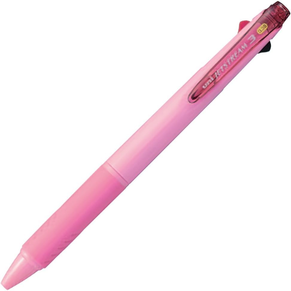jetstream Assorted 3 Colour Ballpoint Pen - 0.38 mm, Black Blue Red Ink, Transparent, Baby Pink, Rose Pink - Image 2