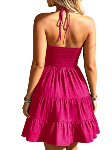 Image of SOLY HUX Women's Summer Mini Dress Halter Backless Flowy Cami Sundress
