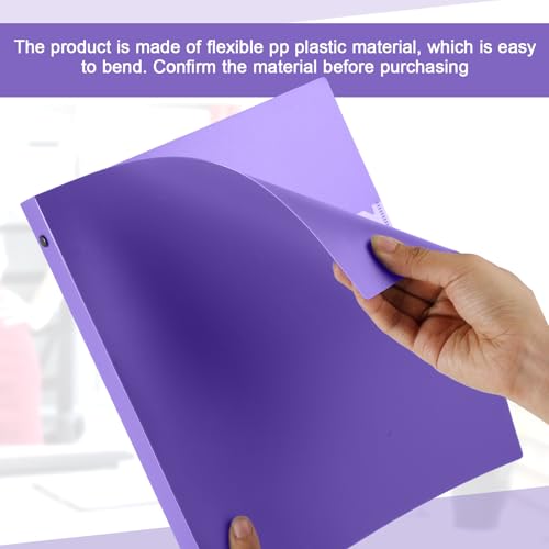 Image of Skyygemm 12 Pack 1 Inch 3 Ring Plastic Binders, Bulk Flexible PP Binders for Classroom & School Supplies, Letter Size 8.5 x 11, Holds 240 Sheets with Interior Pocket (Purple)