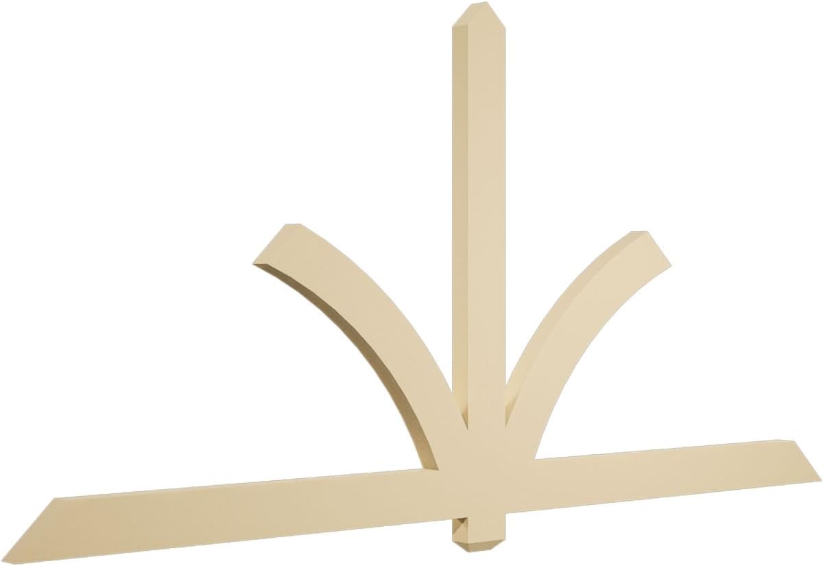 84"W x 42"H x 2"D x 4"F, 12/12 Pitch, Redmond Signature Urethane Gable Bracket, Primed Tan