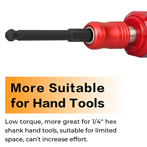 Tonsiki Ball End Hex Head Allen Wrench Drill Bit Set (24Pcs Metric & Sae), Upgraded 1/4" Quick Release Shank Magnetic S2 Steel Ball End Hex Screwdriver Bit Set, Perfect For Ikea Type Furniture #TOP3