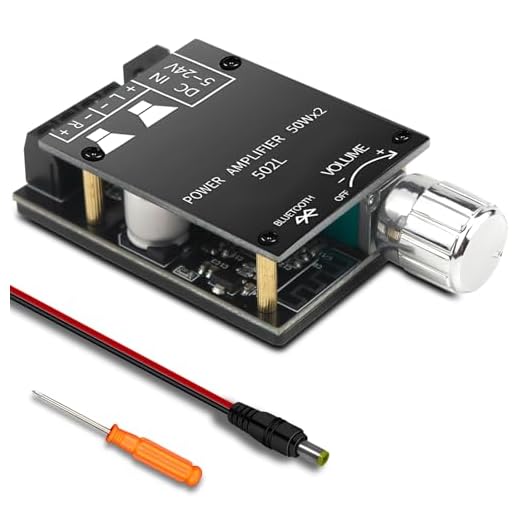 FAELNK Placa Amplificador Bluetooth 2x50W Mini Amplificador Audio Bluetooth DC 8-24V con Interruptor y Volumen Ajustable
