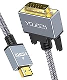 Profitez d'une résolution HDMI vers DVI haute définition 1080p : le câble HDMI vers DVI prend en charge des résolutions de 1080p, 1920 x 1200, 1600 x 1200, 1280 x 1024 et 1024 x 768, adapté pour les écrans LCD et LED haute résolution. Aucun pilote nécessaire, vous pouvez profiter d'une qualité d'image haute définition instantanément après la connexion.