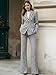 Khaki Plaid Womens Suits 2 Piece Plus Size 4 Button Womens Suit Fashion Classic V Neck Pant Suits for Women for Business Size XX-Large
