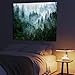 Atrippy Misty Forest Tapestry for Bedroom, Nature Mist Foggy Landscape Wall Tapestry Hanging, Green Trees Wall Art Vintage Retro Room Decor for Living Room College Dorm 51x60 Inches