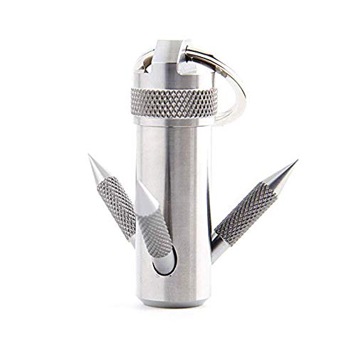 GYJ Mini Crochet de grappin titanique Multifonctionnel avec Un boîtier de Capsule imperméable, Moulage de boîtier de Cas de Crochets de Sauvetage, adapté à l'environnement de résistance