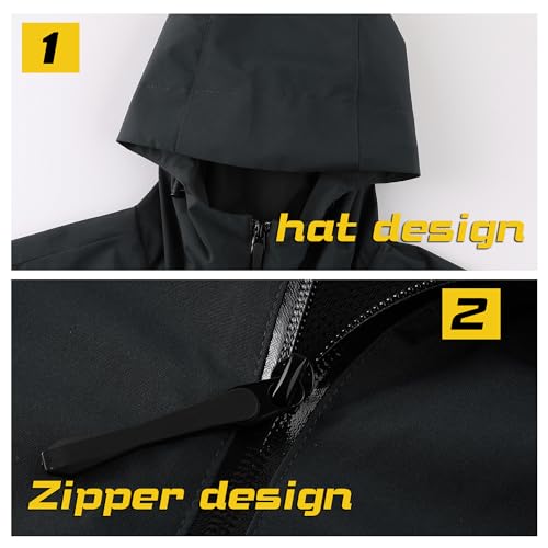 AFILOK Men's lightweight outdoor jacket with water resistant properties and zipped pockets rain jacket block wind4