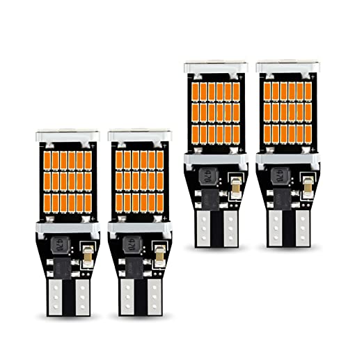 Timnas Pack-4 T15 4014 45Smd Car Led Reverse Lights, 12V 6500K Car Turn Signal Bulbs, 800Lm High Brightness Brake Light For Most Cars Trucks Rvs (Yellow) #TOP17
