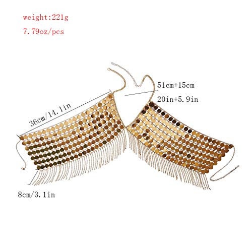 MineSign Sexy Chain Necklace Fashion Shoulder Necklaces Bra Body Jewelry Summer Beach Party Dress (gold) - Image 3