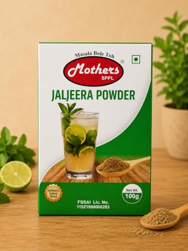 Image of MOTHERS SPPL Jal Jeera Powder (Masala)100 g Instant Drink Mix Masala for Refreshing Summer Drink & Chat, Mint & Cumin Blend, No Artificial Colours Hygienically Packed
