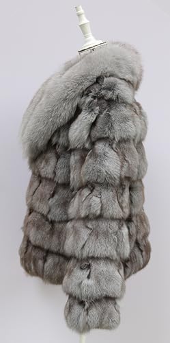Women's Genuine Fox Fur Coat Thick Warm Fur Jacket Winter Outerwear4