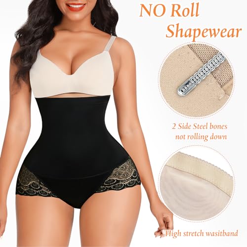 Image of Werena Tummy Control Shapewear Underwear for Women High Waisted Body Shaper Panties Shaping Briefs