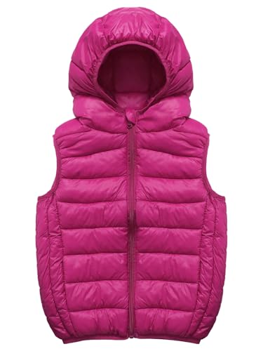 ACSUSS Boys Kids Padded Hooded Vest Solid Color Waistcoat Jacket Fall Winter Down Coat Zip Up Outwear for Girls3