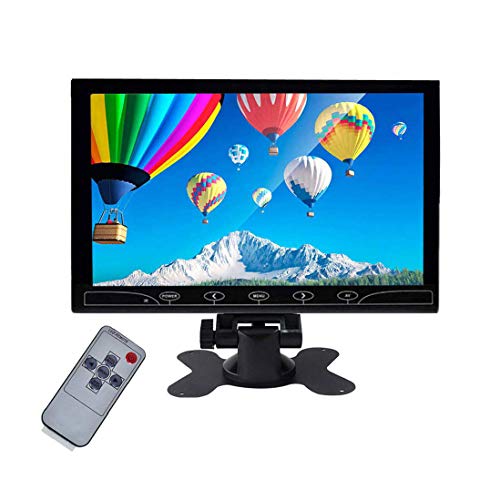 Beyi 10.1'' inch Monitor Small Portable Color Display Screen, 1024X600 LED Screen Bracket&Remote