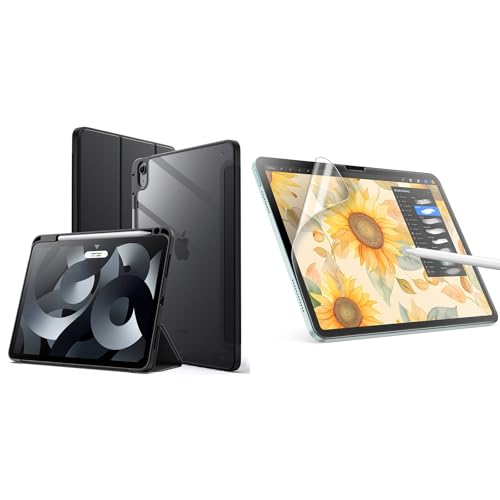 Funda cuero PU iPad Air 11 y protector privacidad con acabado premium de alta resistencia