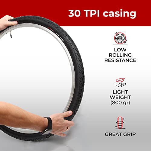 Fincci Pair 26×2.125 Bicycle Tire with 26 inch Bike Tube