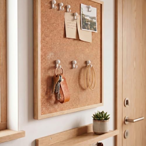 Image of Jetec 30 Pieces Metal Push Pin Hangers Pin Wall Hooks Picture Hanging Picture Nails Frame Oil Painting Hooks on Wooden or Fabric Wall for Home or Office (White)