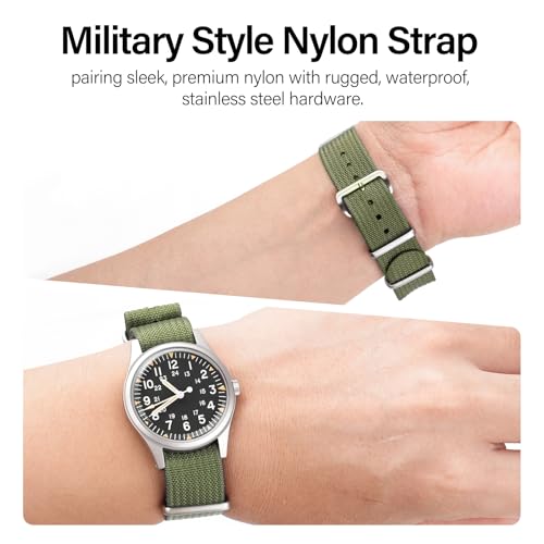 Image of TACTICAL FROG Nylon Watch Band 18mm 19 mm 20mm 22 mm 24 mm, Waterproof Military Watch Straps Replacement for Men Women, With Stainless Steel Buckle