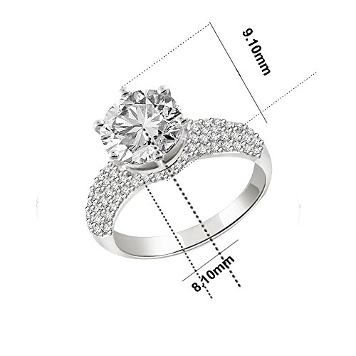 Anello solitario in argento Sterling 925 con vero