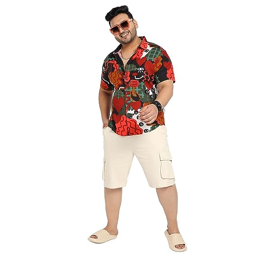 Image of Instafab Plus Men's Shirt for Casual Wear | Spread Collar | Plus-Size Fit | Long Sleeve | Button Closure | Cotton Shirt Crafted with Comfort Fit for Everyday Wear