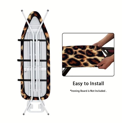 Image of Nuxovilar Realistic Leopard Print Ironing Board Cover 15x54 Polyester