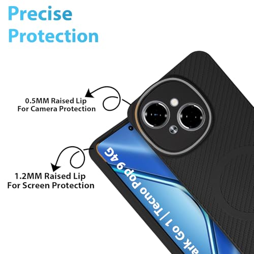 Image of LIRAMARK Rugged Carbon Fibre TPU Armor Silicone Back Cover Case for Tecno Spark Go 1 | Tecno Pop 9 4G