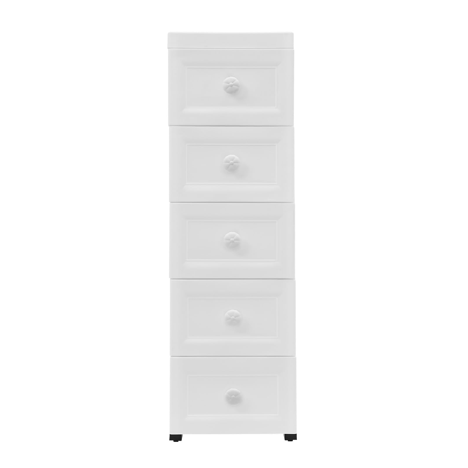 Space Saving 5 Drawer Storage Cabinet with Sturdy Construction and Safe Drawer Stops for Home Office