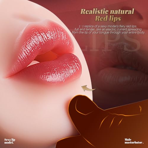Image of Male Masturbator Oral Sex Toys for Men, Realistic Pocket Pussy Deep Throat Oral Blow Textured with 7.5in Depth, Sexy Lips & Soft Tongue Fleshy Texture, Sex Machine Blowjob Toy for Men